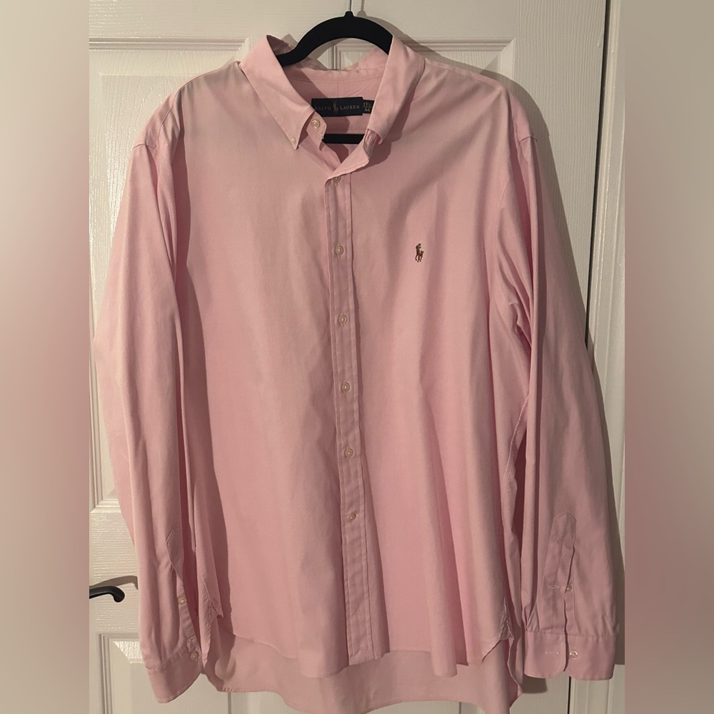 Polo by Ralph Lauren Men's Pink Button Down Shirt~Size 17.5